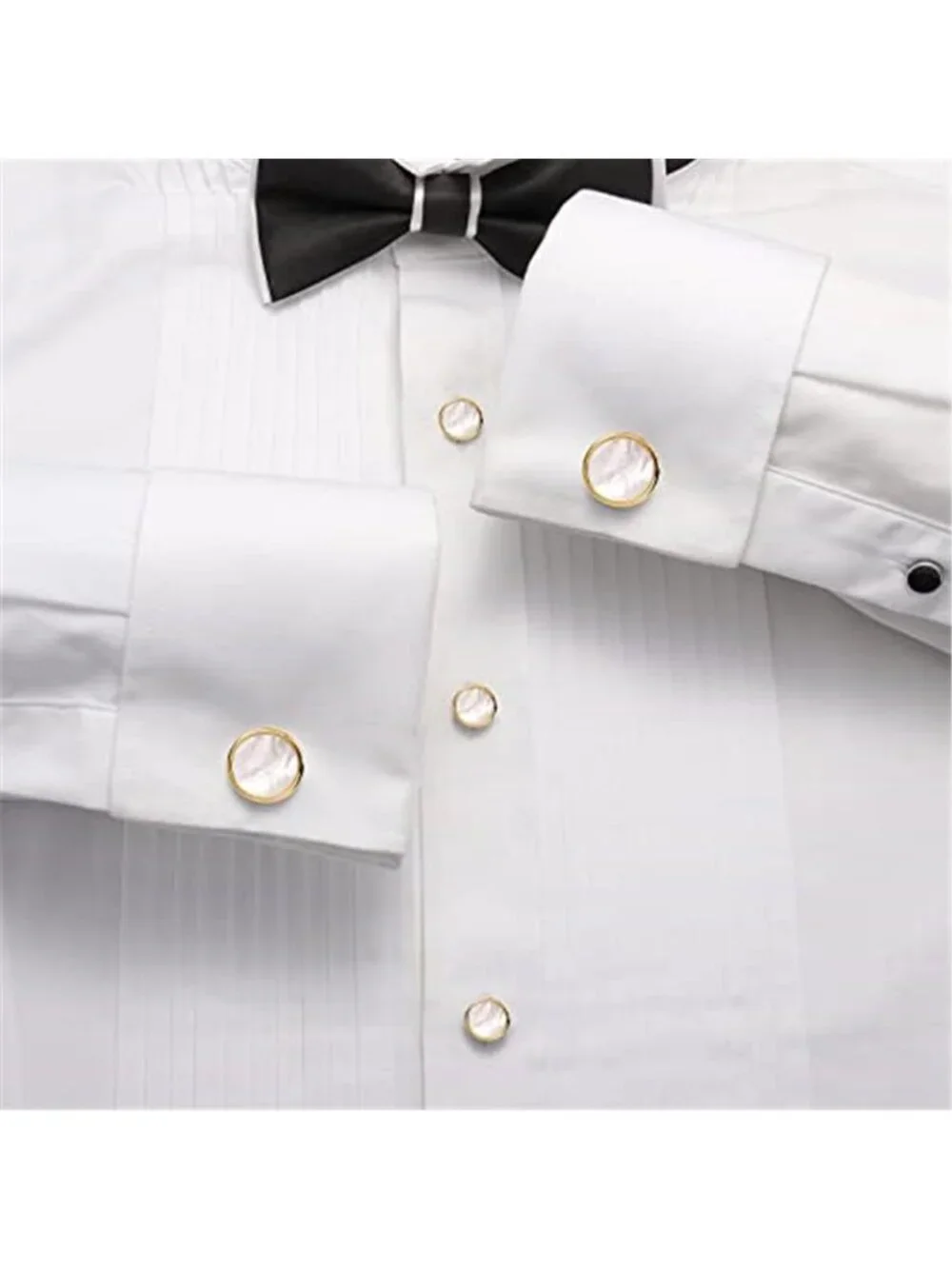 Men's Mother-of-Pearl Tuxedo Shirt Button and Cufflink Set